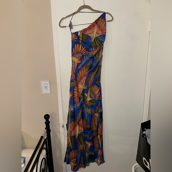 FARM RIO Tropical One-Shoulder Backless Maxi Dress size Medium - Picture 6 of 10
